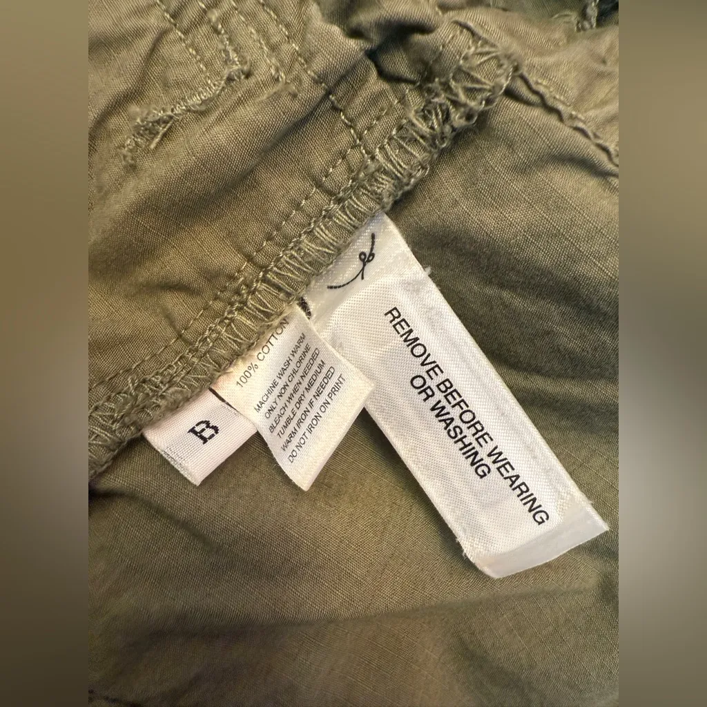 LOFT Lightweight Cinch Waist Military Utility Olive Green Jacket Medium - Image 3