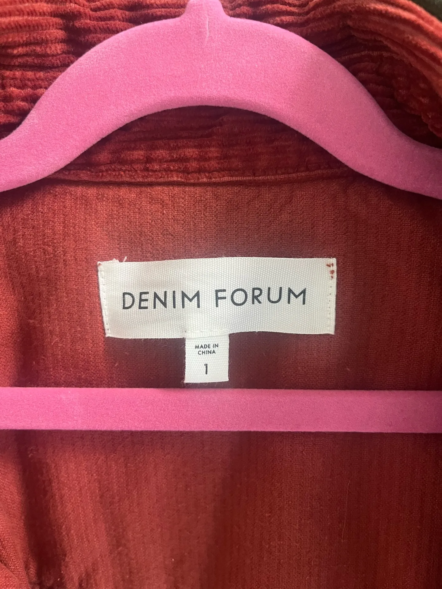 Denim Forum Corduroy Pearl Snap Red - Image 3
