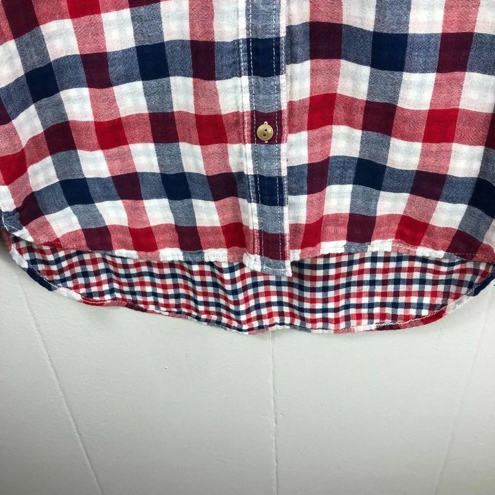 Madewell Red White & Blue Ex-boyfriend Emmett Check Pattern Button Shirt-XS - Image 24