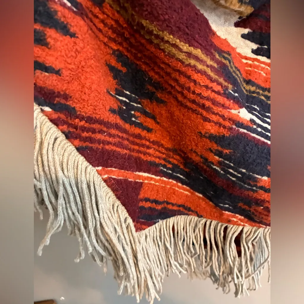 Lucky Brand Long Striped Knit Western Cardigan with Fringe - Image 6