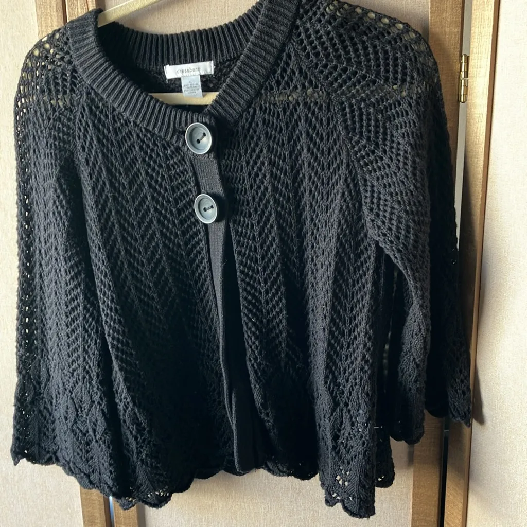 FINAL MARKDOWN Dressbarn Elegant Black Knit cardigan large - Image 4