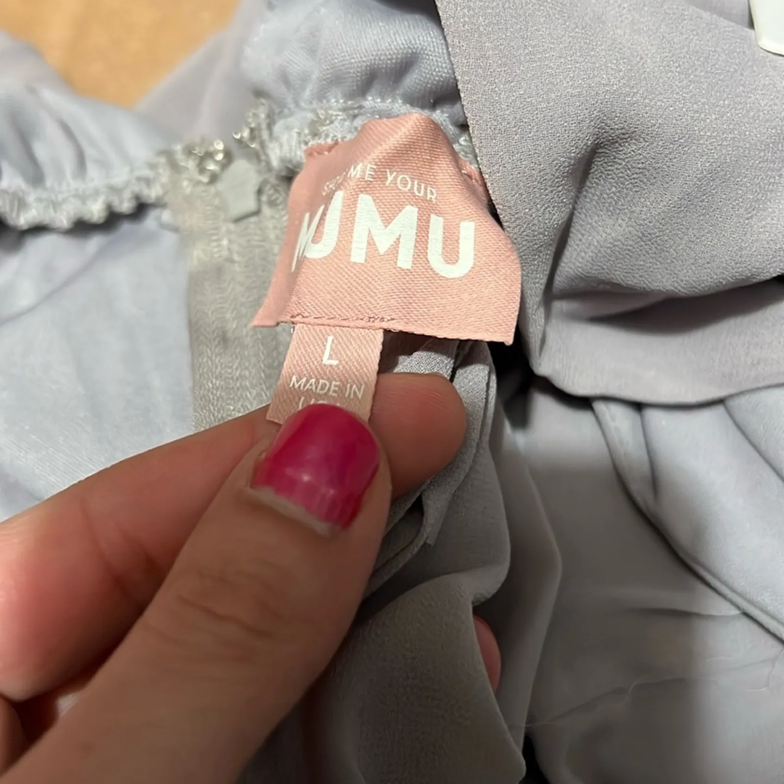 Show Me Your Mumu SMYM Jenn gray dove maxi dress NEW LARGE - Image 5