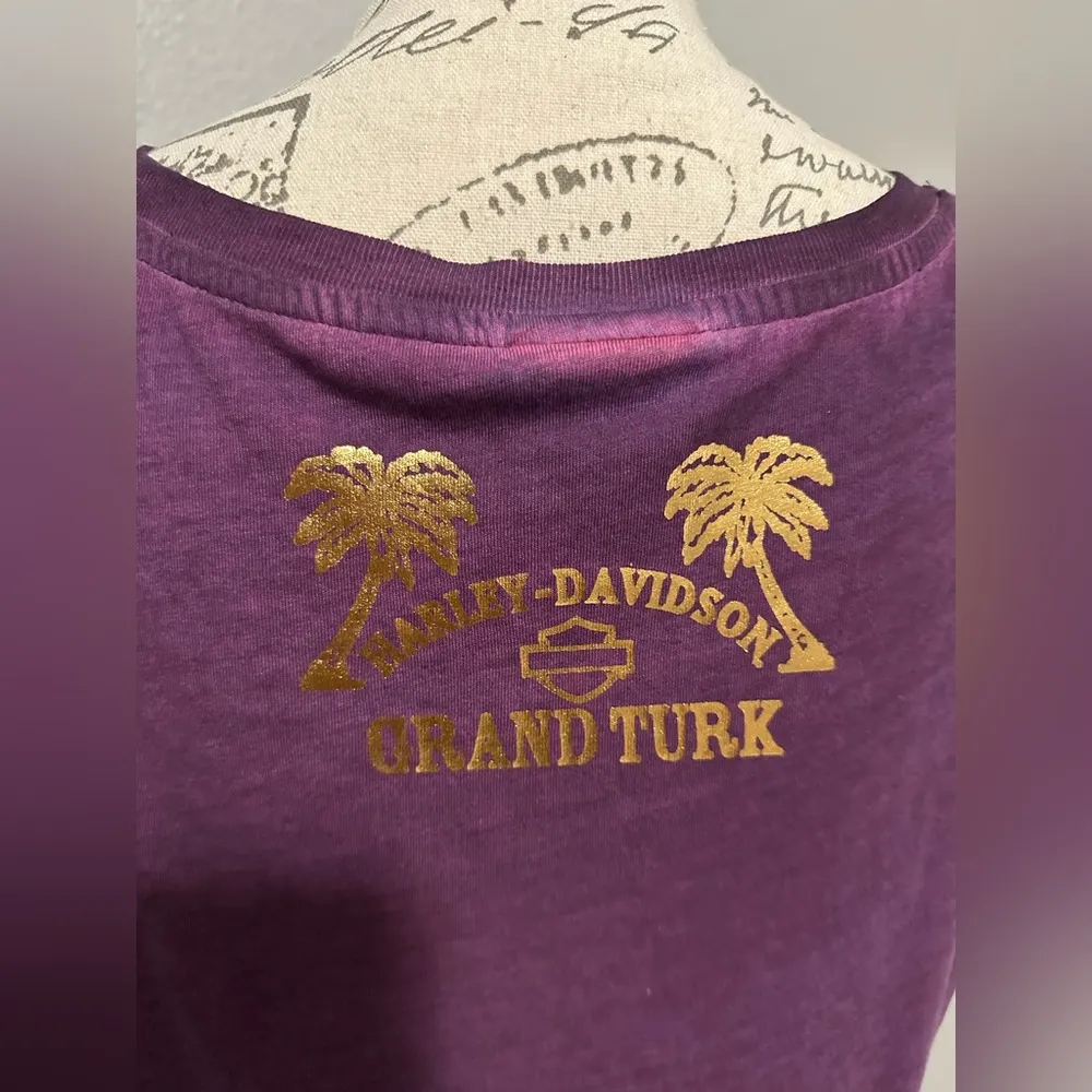 New with out tags motor Harley Davidson cycles y shirt size L purple color - Image 5
