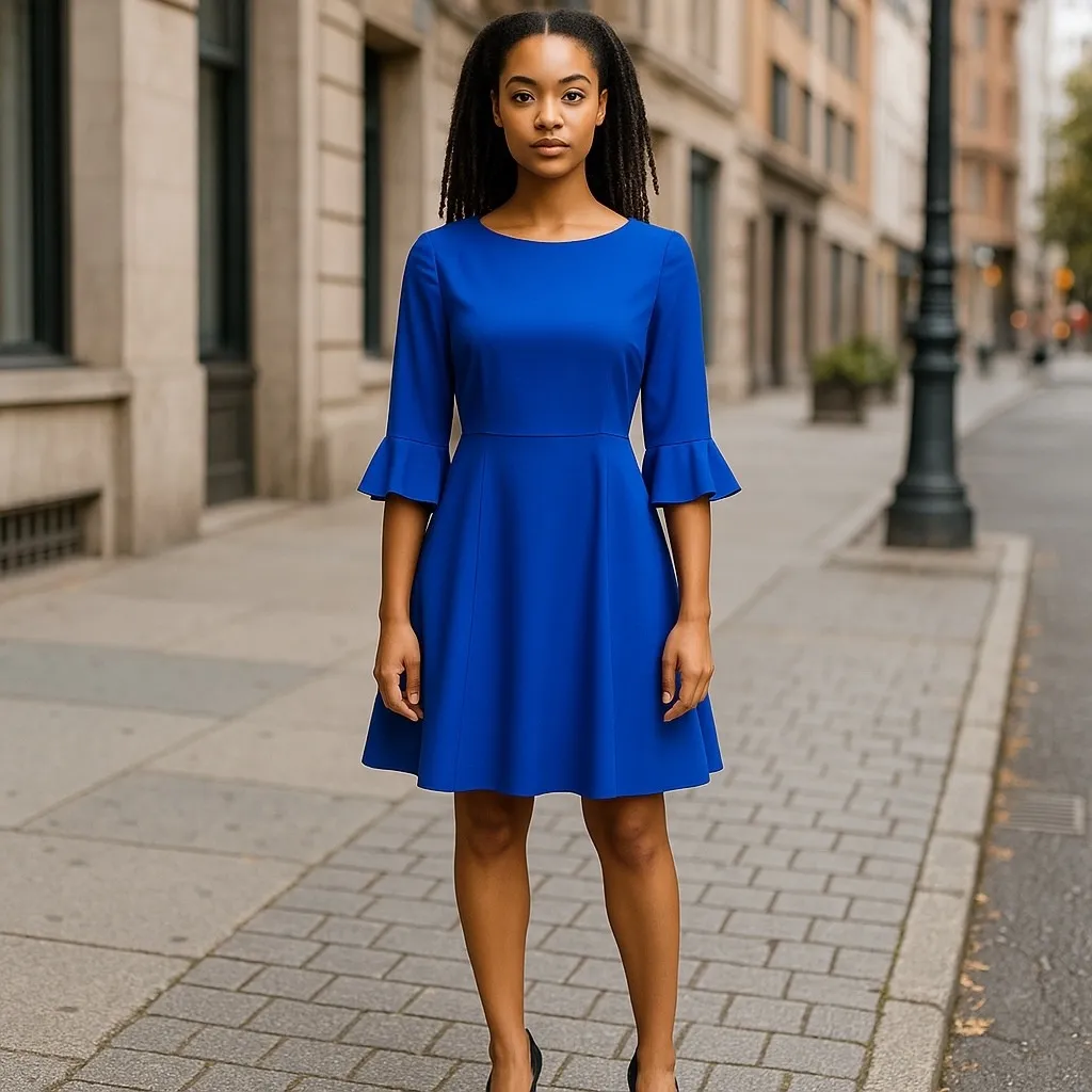 Banana Republic Flutter-Sleeve Sapphire Blue Mini Dress‎ Size 6 - Image 8