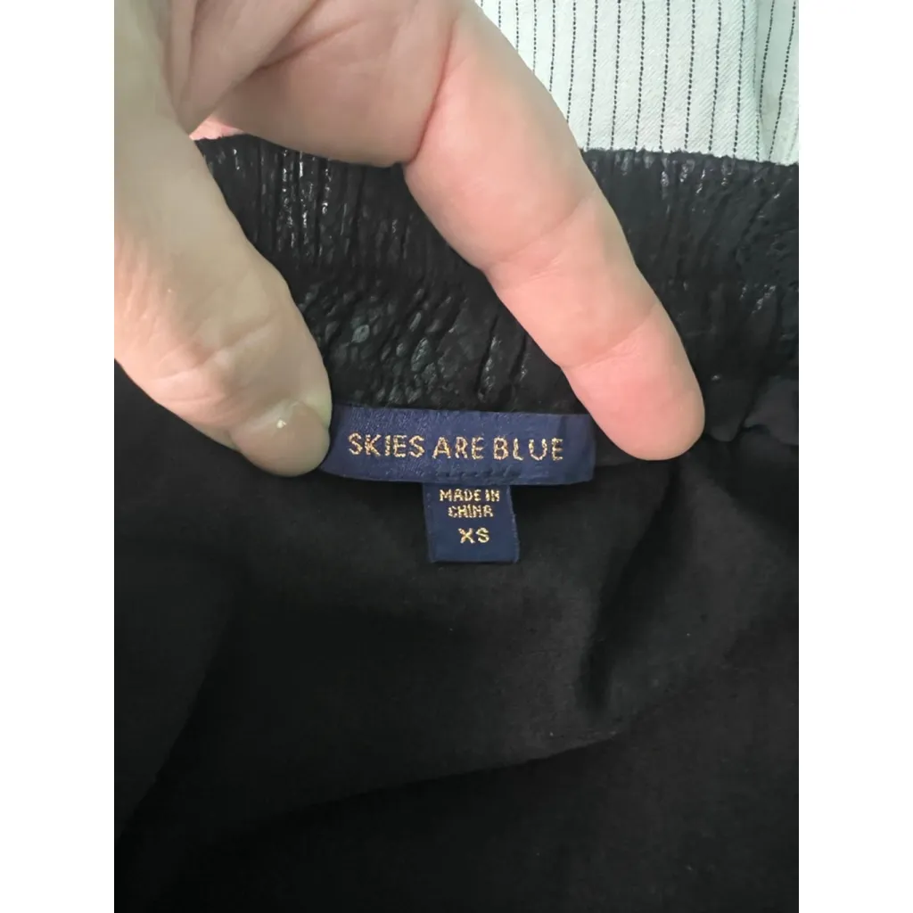 Women's Skies Are Blue Black Snakeskin Faux Leather Mini Skirt XS - Image 5