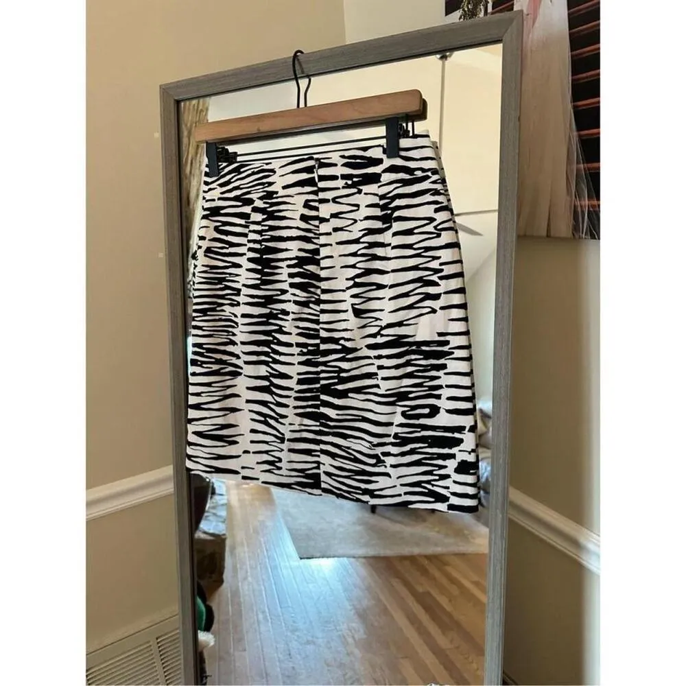 Banana Republic Trina Turk Skirt Black White Zebra Print Mini Pencil Size 0 - Image 5