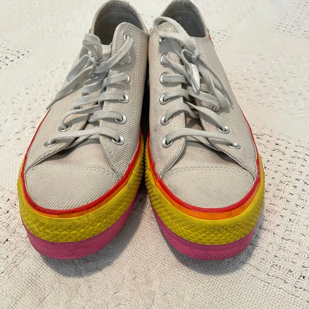 Converse platform rainbow Chuck Taylor All Star Sneakers 9.5 SHELF 5021 - Image 5