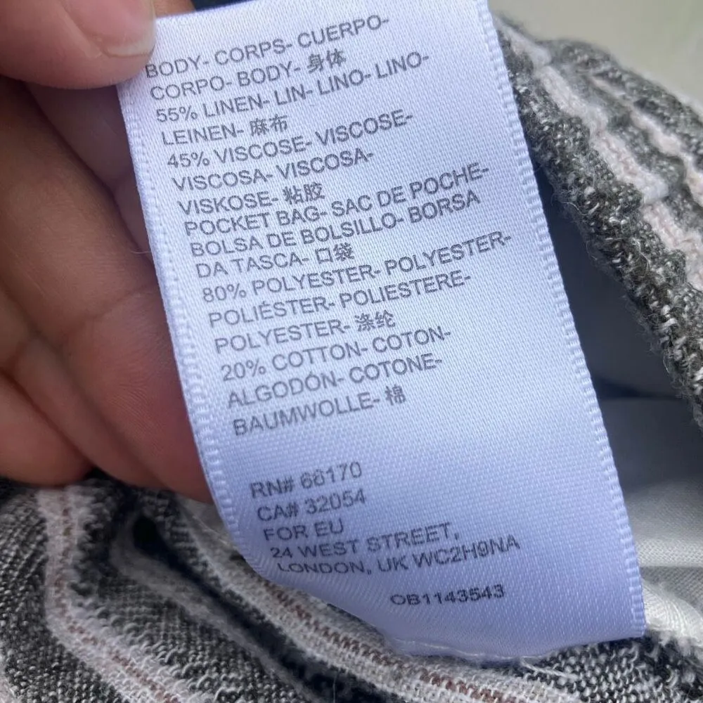 Urban outfitters BDG high rise striped cargo linen blend joggers XS #631 - Image 8