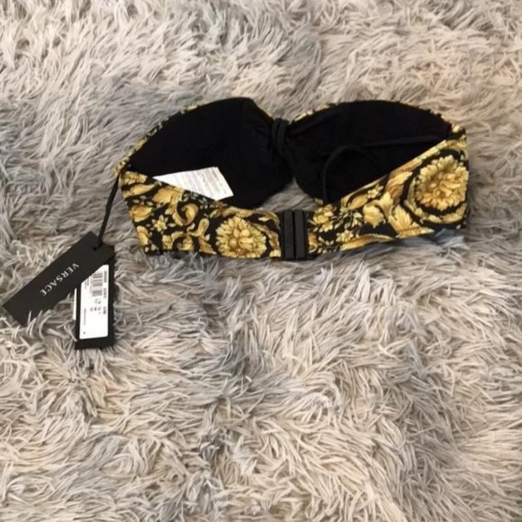 New Authentic Versace Women’s Barocco Printed Bikini Top Size 2 - Image 9