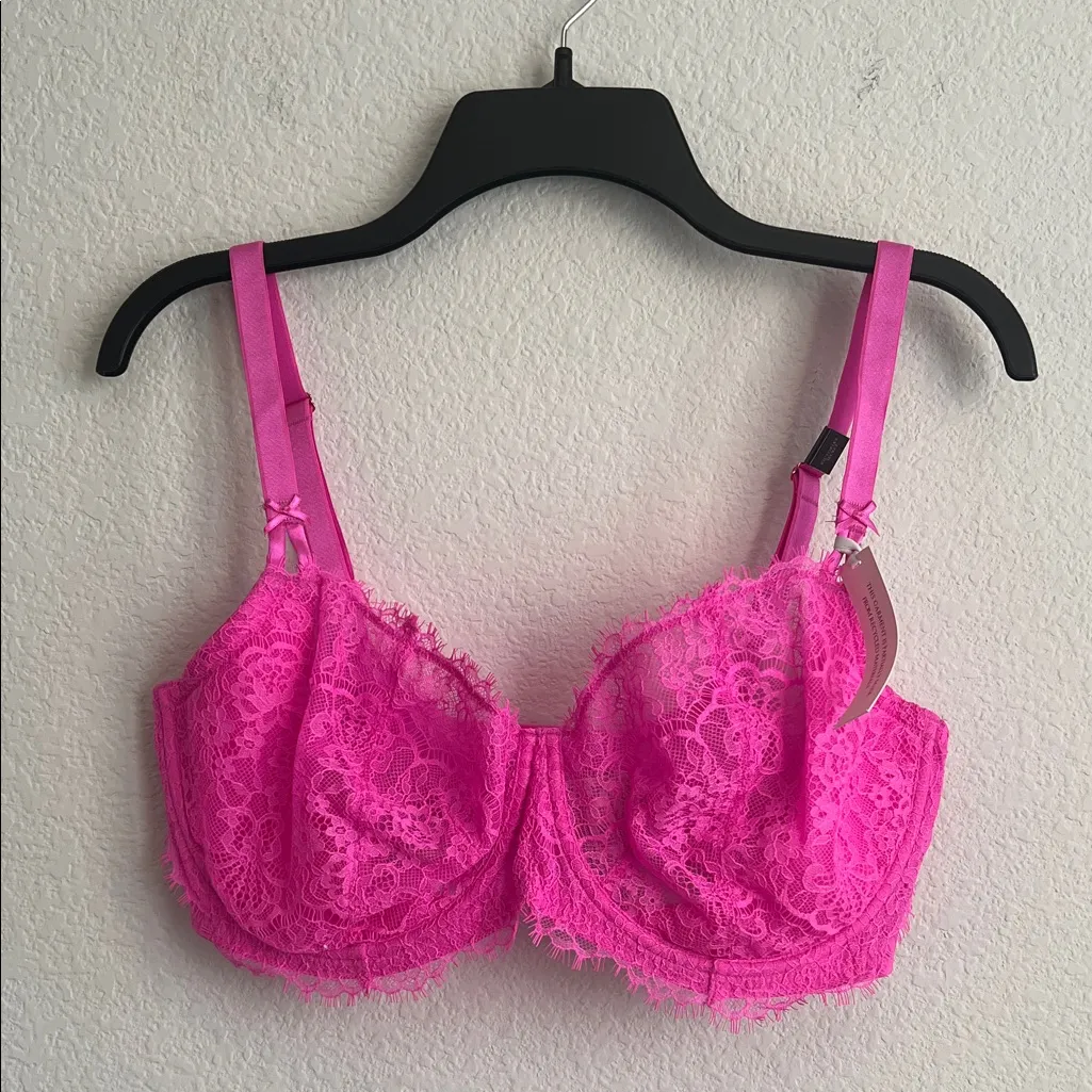 Victoria's Secret Dream Angels Push-Up Bra w/o Padding in Bright Pink, 38DDD NEW - Image 3