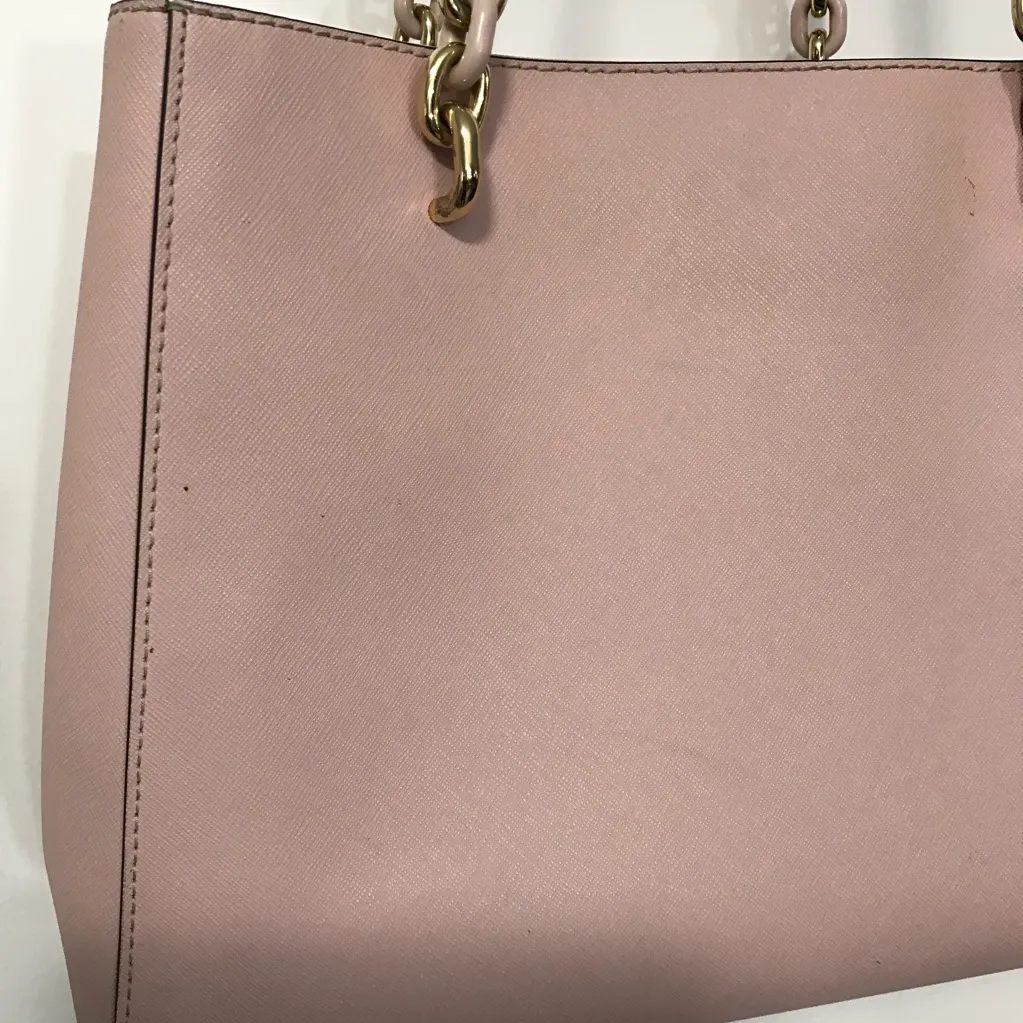 Michael Kors Sofia Ballet Pink Large Tote Shoulder Bag with Gold Accents EUC - Image 4