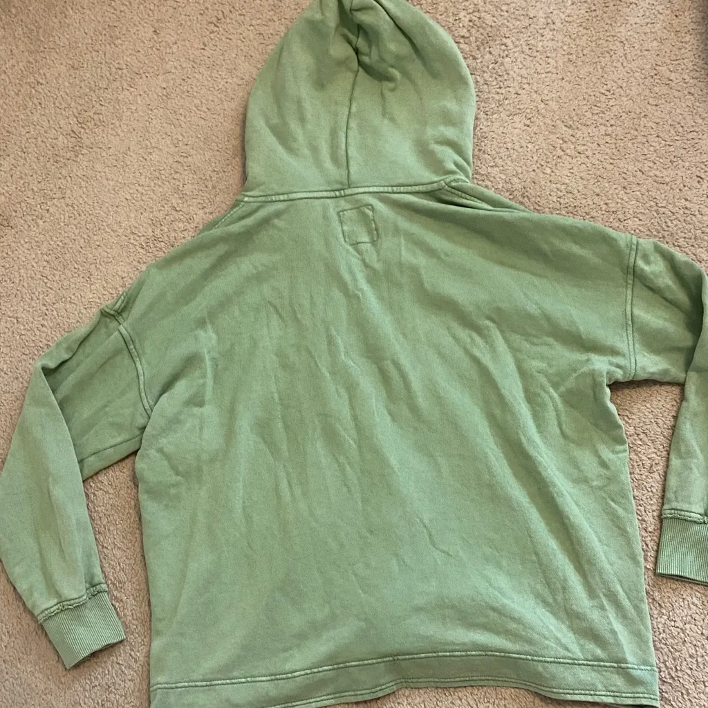Aerie Size XS Oversized Green Hooded Pullover - Image 8