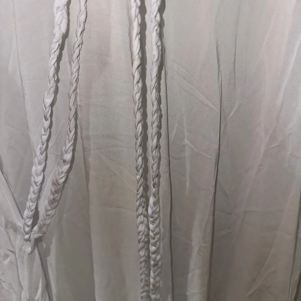 ELAN White Rope Waist Lighweight Sleeveless Loose Fit Dress Large - Image 3