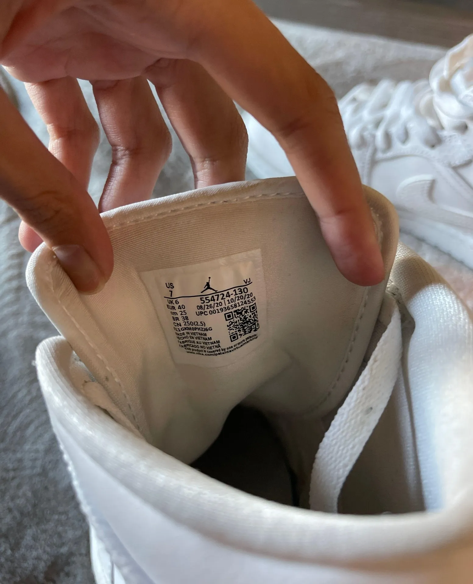 White On White Mid  Jordans - Image 5