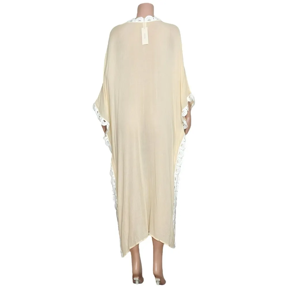 EBERJEY Summer of Love Ilda Woven Dress, Wheat, Small - Image 9