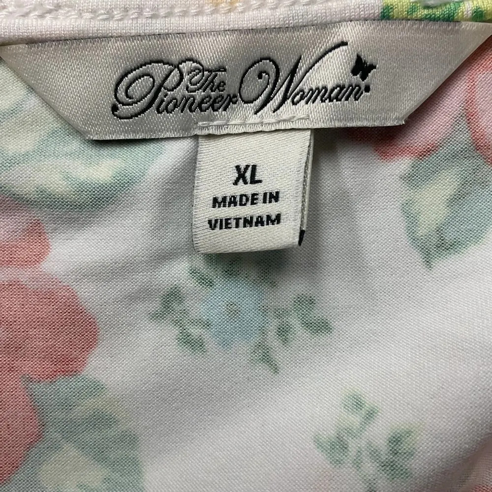 Pioneer Woman Women's Blouse 3/4 Sleeve V Neck Blouse Sweet Garden Floral Sz XL - Image 8