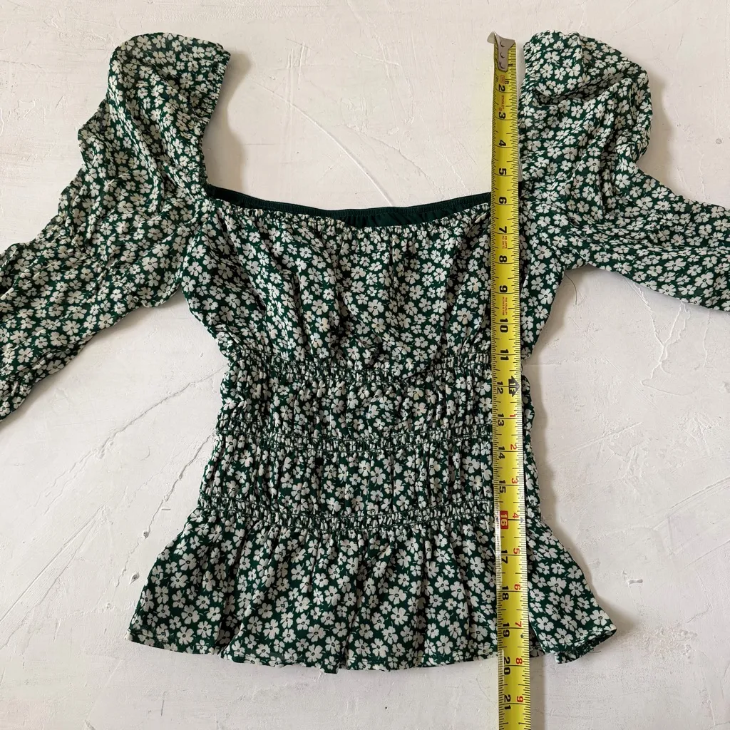 Reformation Ayla Green Floral Top as seen on Splitting Up Together Size M - Image 9