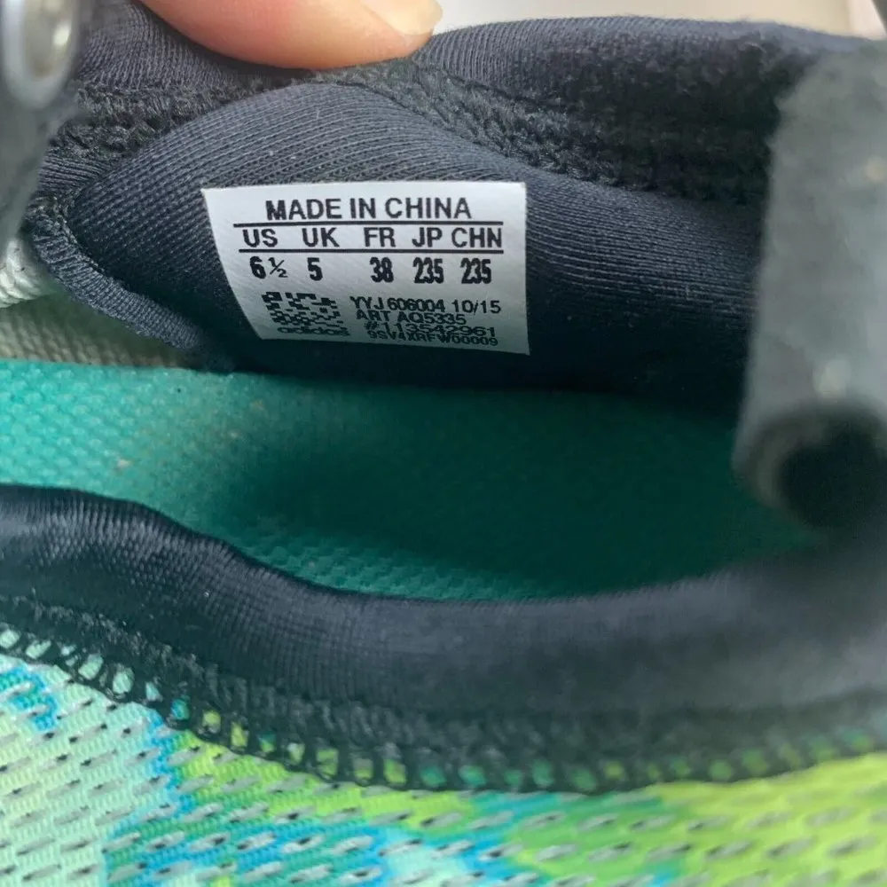 Adidas Sneakers Womens Green Size 6.5 Athletic Lace Mesh AQ5335 Comfort Shoes - Image 6