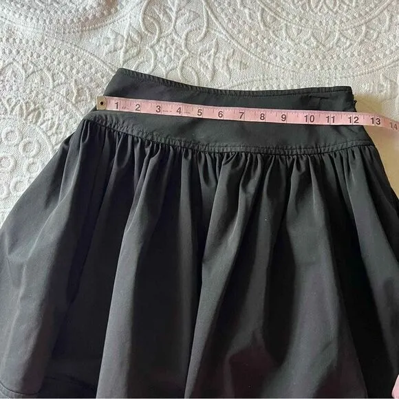 Diane Von Furstenburg DVF Barren Poplin Black‎ Pleated Mini Skirt 2 Nylon Blend - Image 7