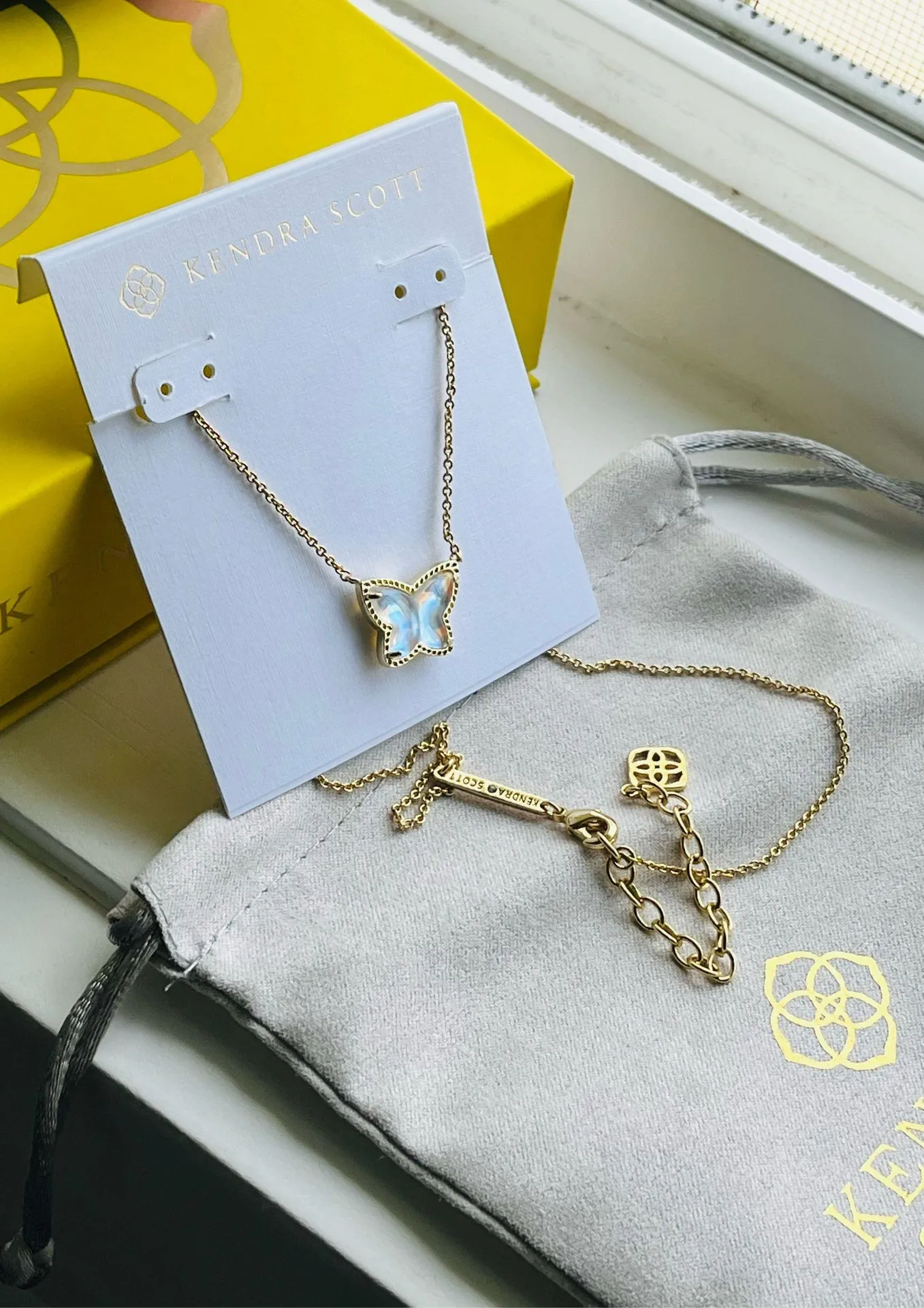 14K Lillia Dichroic Butterfly Necklace  - Image 4