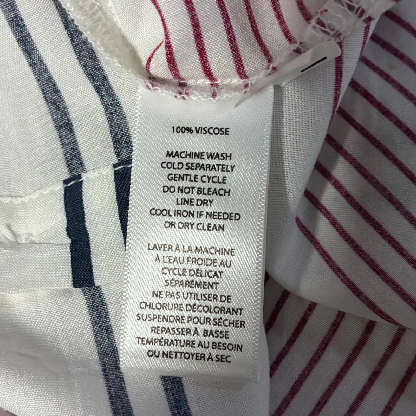 NWT Beach Lunch Lounge Striped Button Down Light Weight Shirt Women's XL White - Image 7