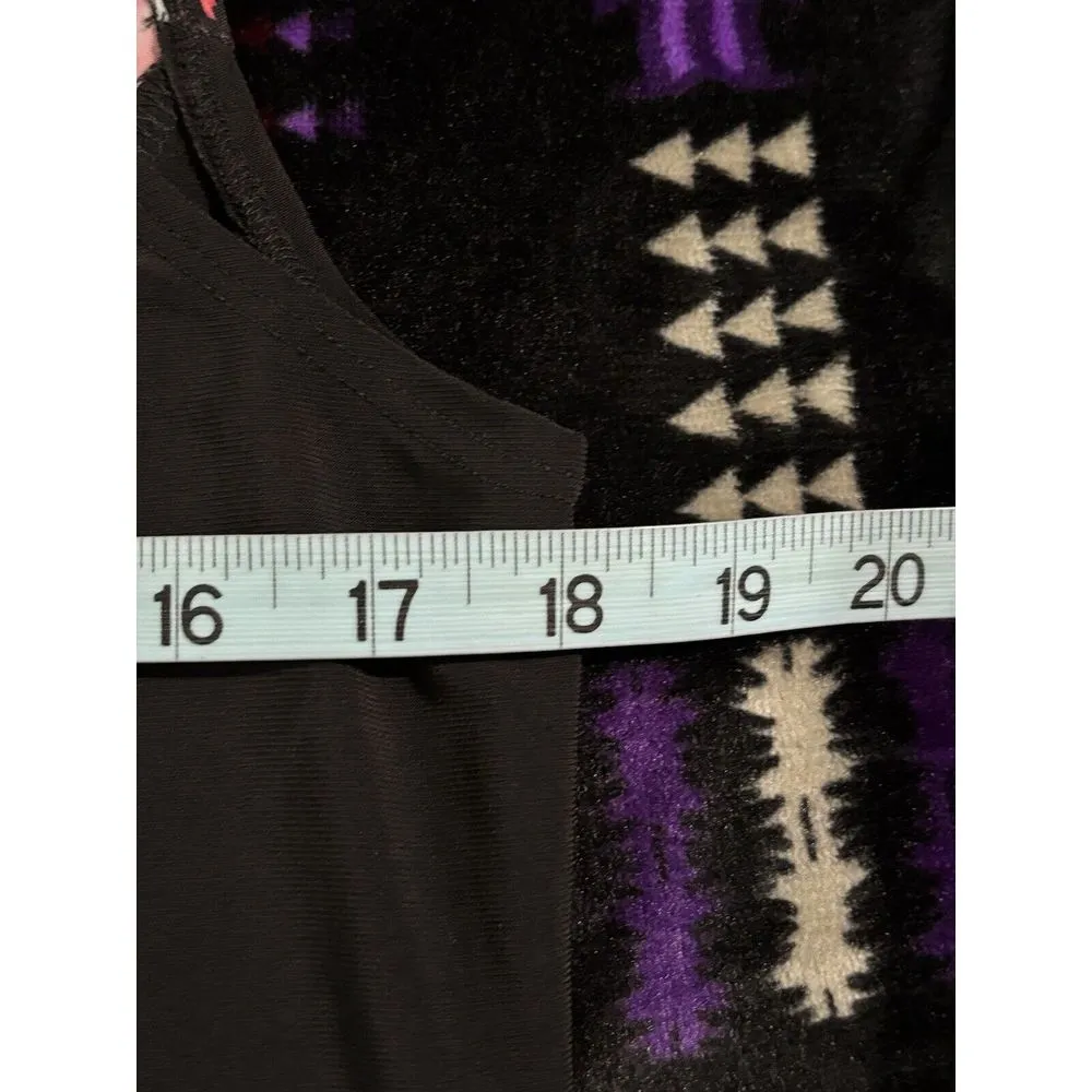 Vintage Suzie Black/Pink Zigzag Sleeveless Blouse Size M Sweetheart‎ Neckline Black Size M - Image 6