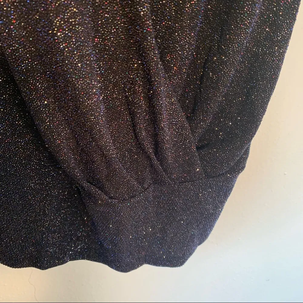 Mango Suit Sleeveless Faux Wrap Blouse Black Beaded - Image 5