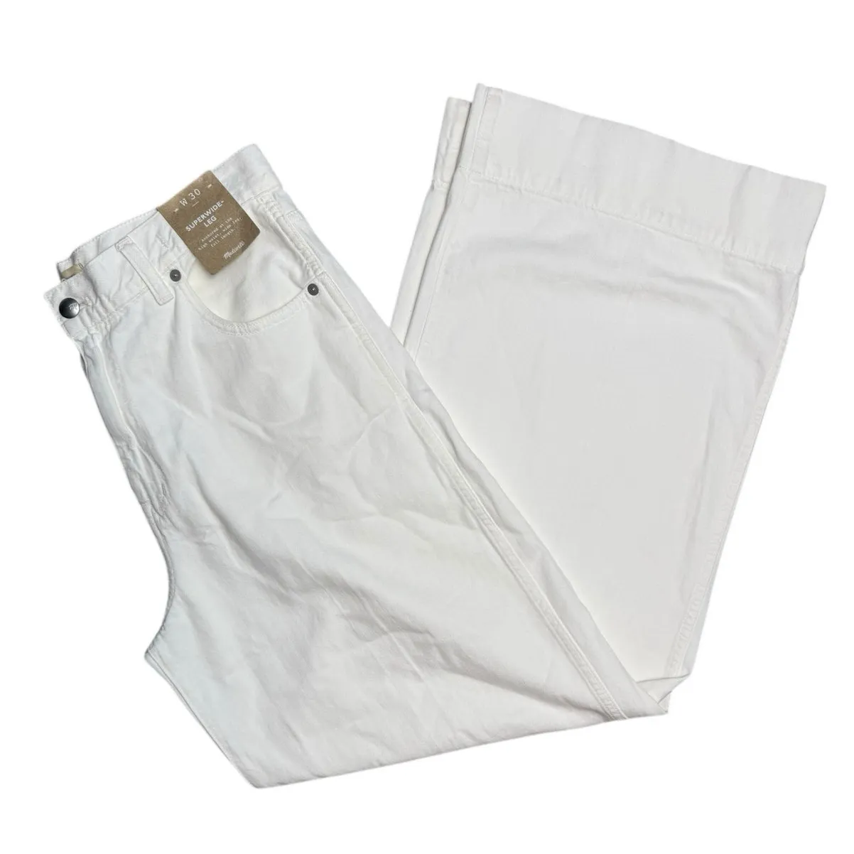Madewell True White High-Waist Superwide-Leg‎ Super Soft Jeans Size 30 - Image 9