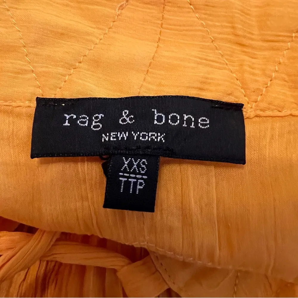 Rag & Bone Sachi Blouse Womens XXS saffron yellow Cotton/Silk Boho Chic Top - Image 7