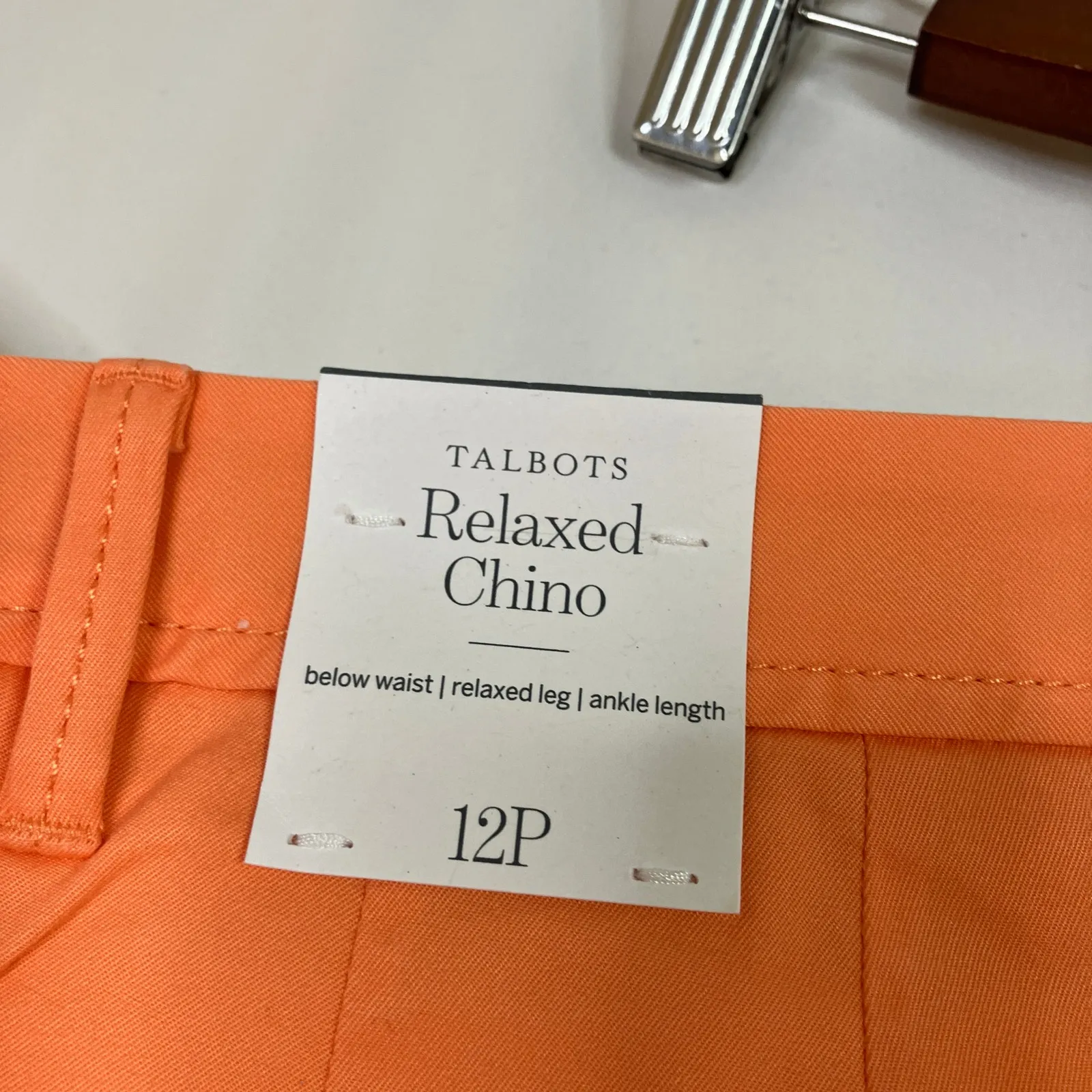 Talbots | Orange Relaxed Chino Relaxed Leg Ankle Length Pants Womens 12 Petite - Image 9