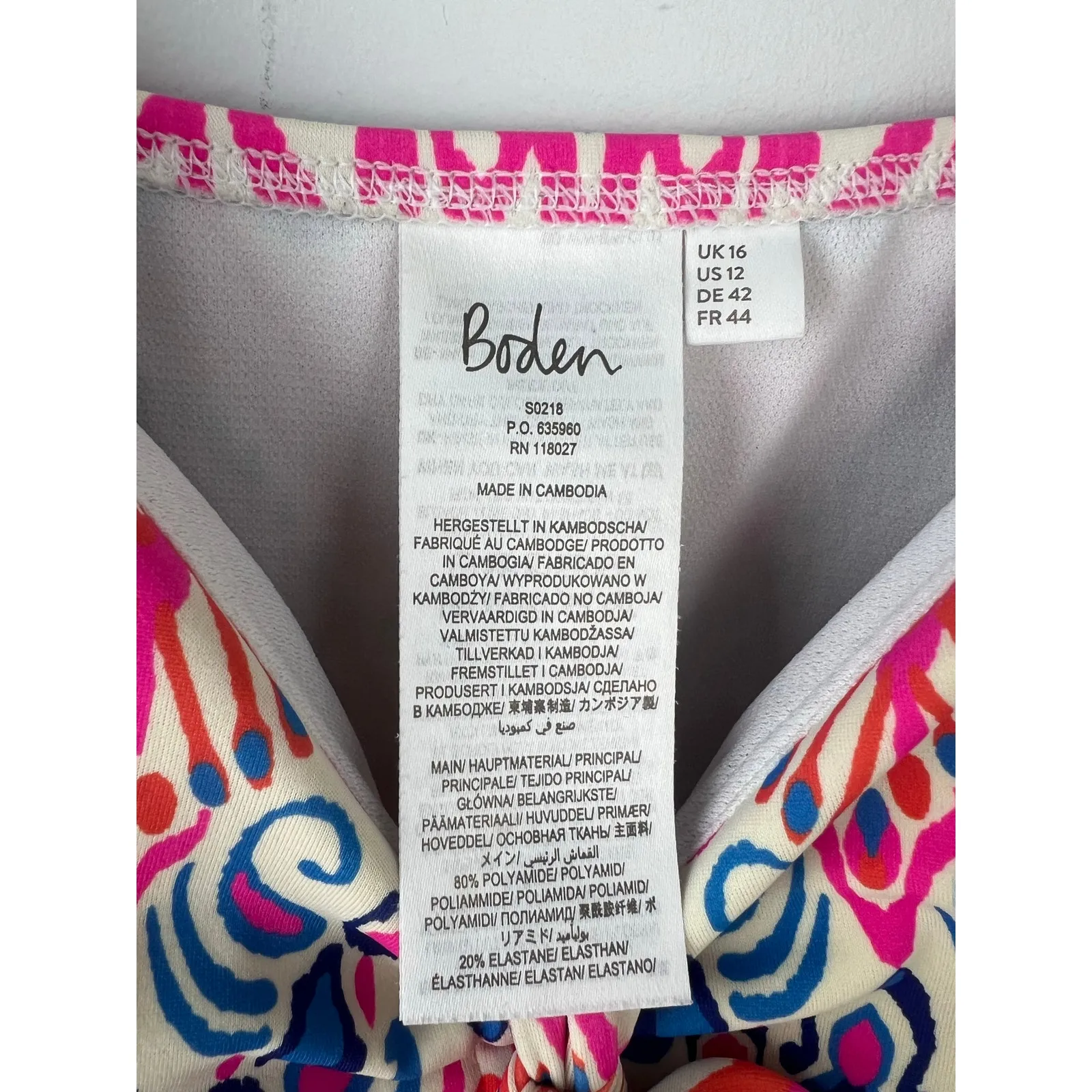 Boden Geometric Tie Front Patterned One Piece Swimsuit 12 - Image 4