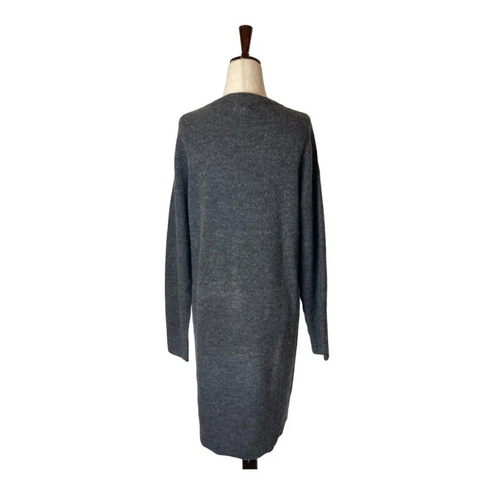 Caslon Gray Crew Neck‎ Long Sleeve Fuzzy Sweater Tunic Dress Size XS - Image 4