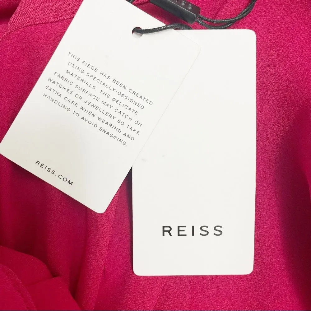 NWT Reiss Cleona Box Pleat Midi Skirt Magenta Red Pleated Women’s Size 6 NEW - Image 10