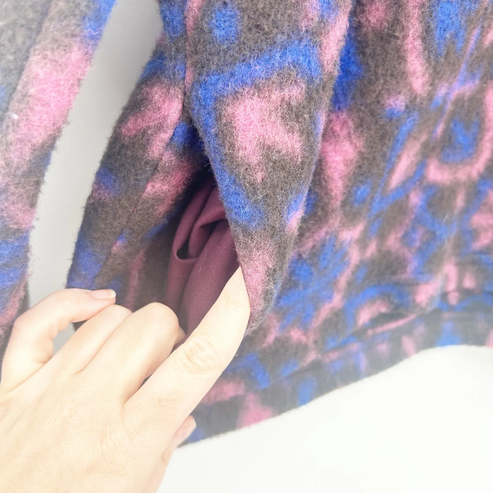 Xirena Womens Geometric Print Caden Half Snap Cozy Wool Blend Fleece Jacket XS‎ Blue - Image 8