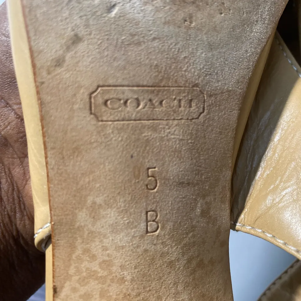 Coach Mustard Yellow Slingback Sandals - Image 4