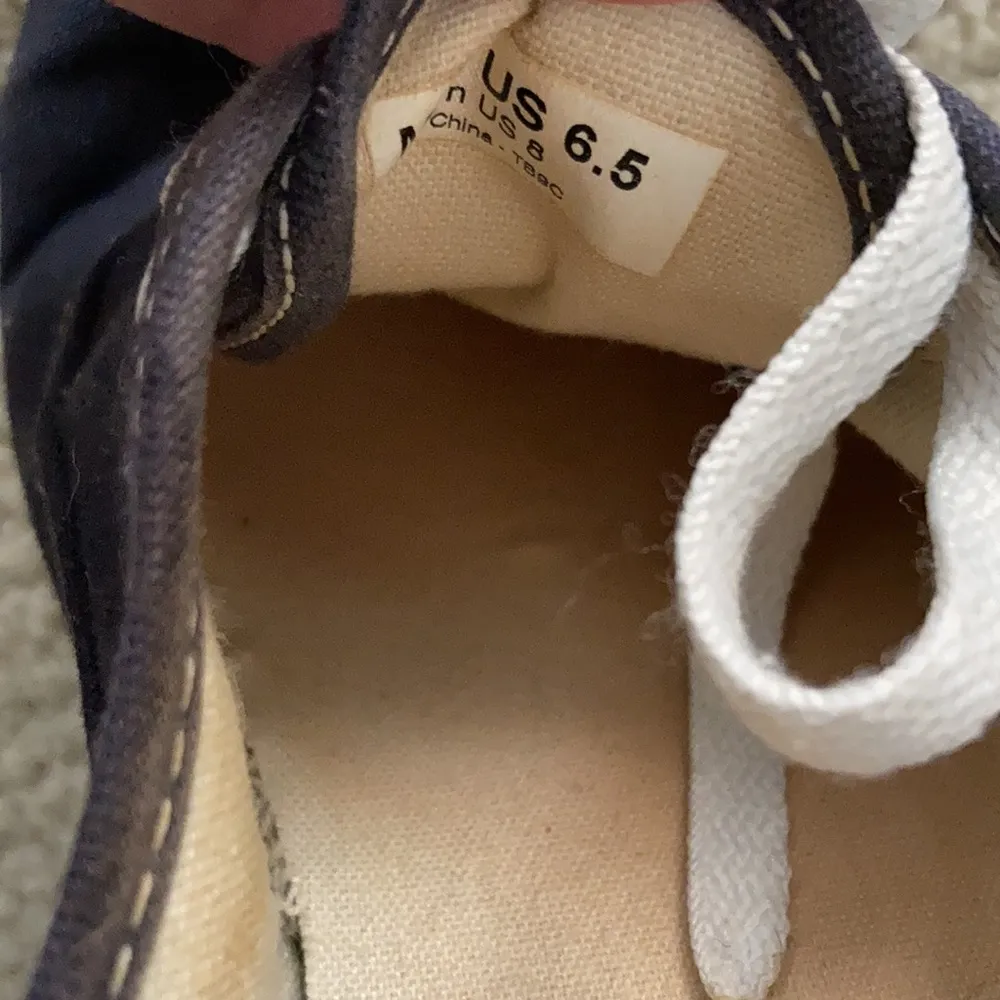 Vans Off the Wall Navy Blue Sneakers Low Tops Loafers Laced Women’s 8 Like New - Image 3