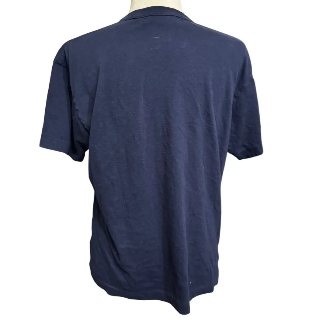 Comme des Garçons PLAY Navy Tee Shirt Red & Blue Heart Logo Size L Size L - Image 3