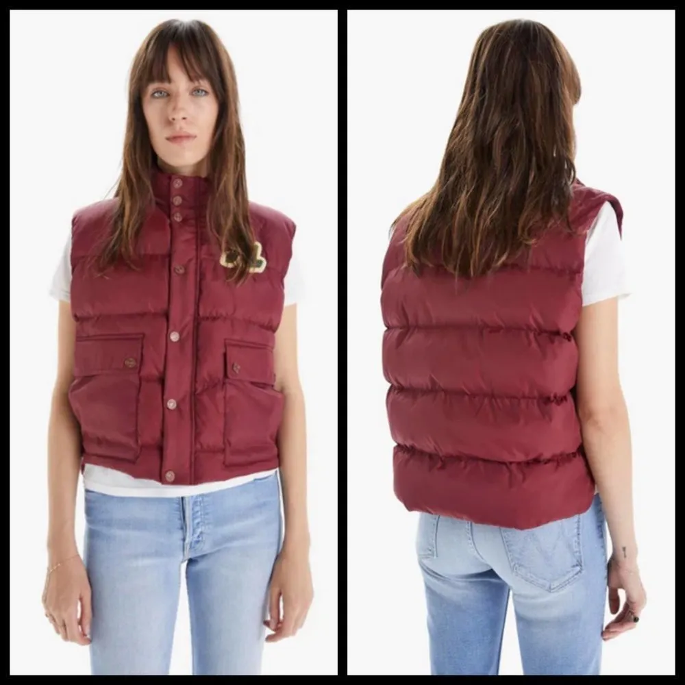 💕MOTHER💕 The Pillow Talk Patch Puffer Vest Long Distance Run Around Large NWOT - Image 3
