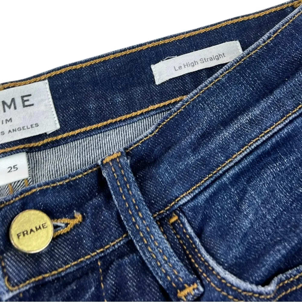 FRAME Denim Le High Straight Blue Jeans - Image 10