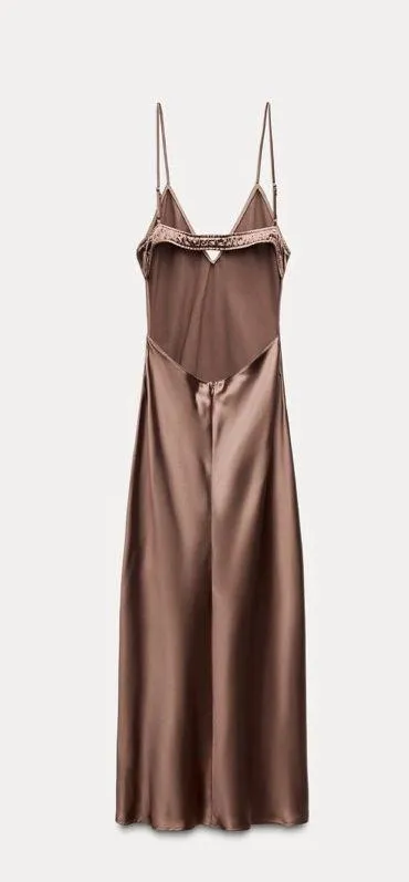 dress midi maxi satin wedding chocolate brown party cocktail - Image 16