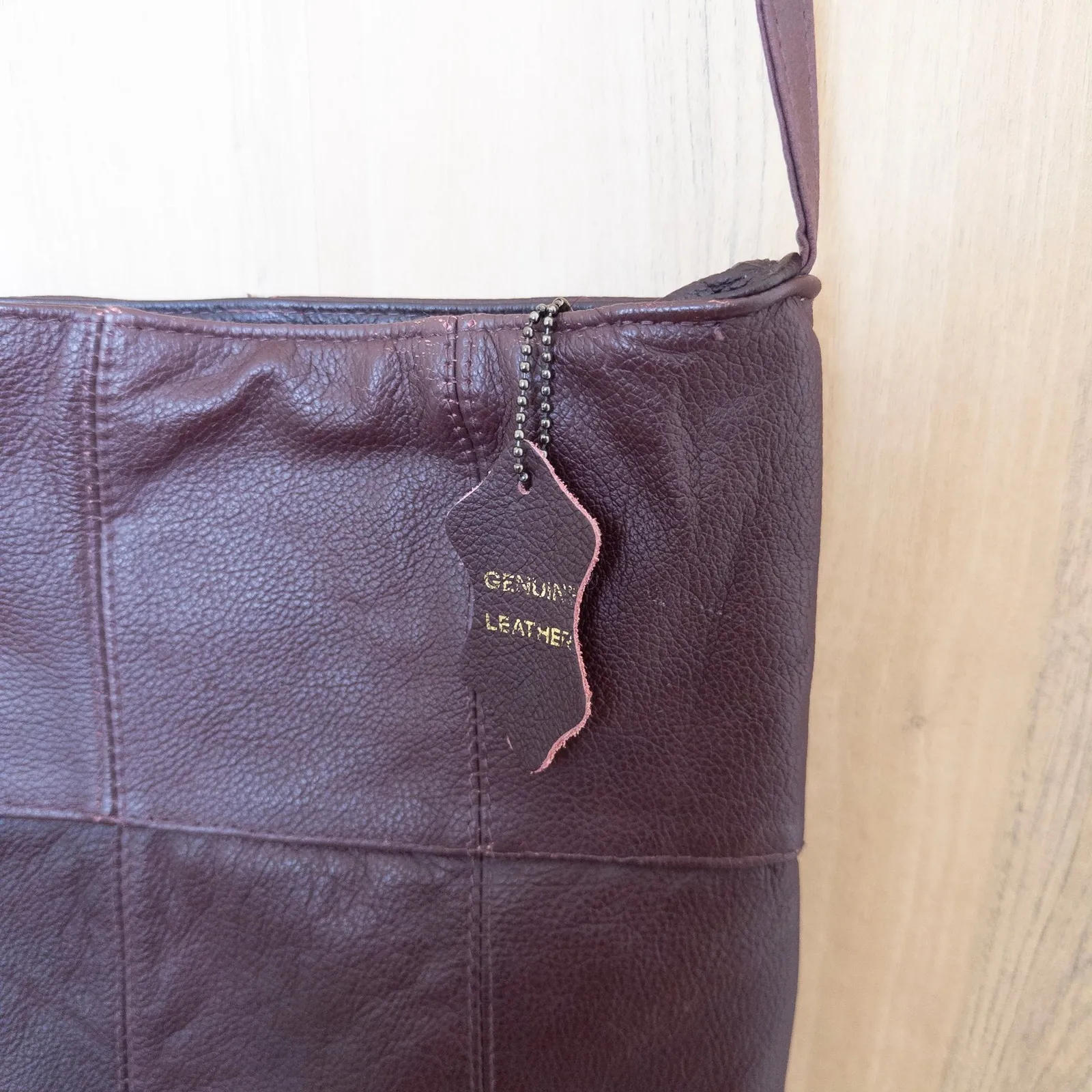 Womens Leather Crossbody Bag Plum Classic Minimalist Chic Old Money Purple - Image 4