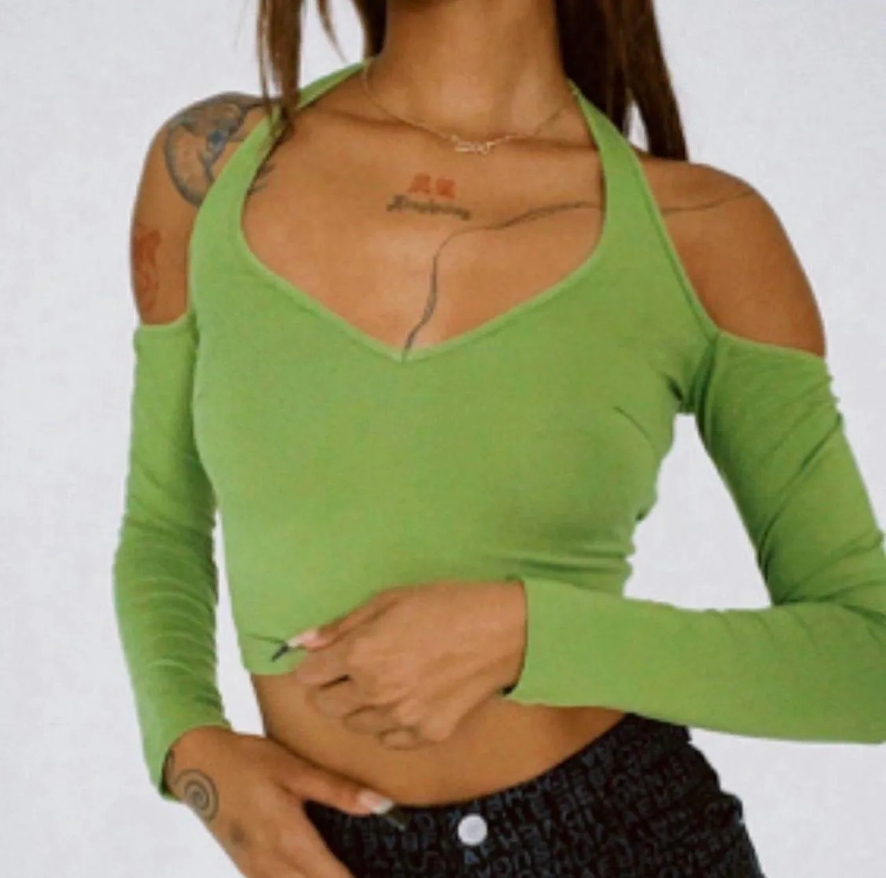 Green Long Sleeve Halter - Image 2
