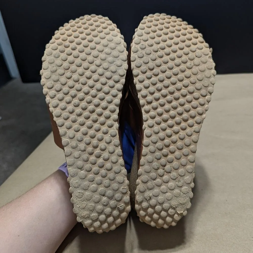 Anna Fidanza Italian Leather Cork Wedge Sandals Tan Brown Platform Mules Womens Size 7 - Image 3