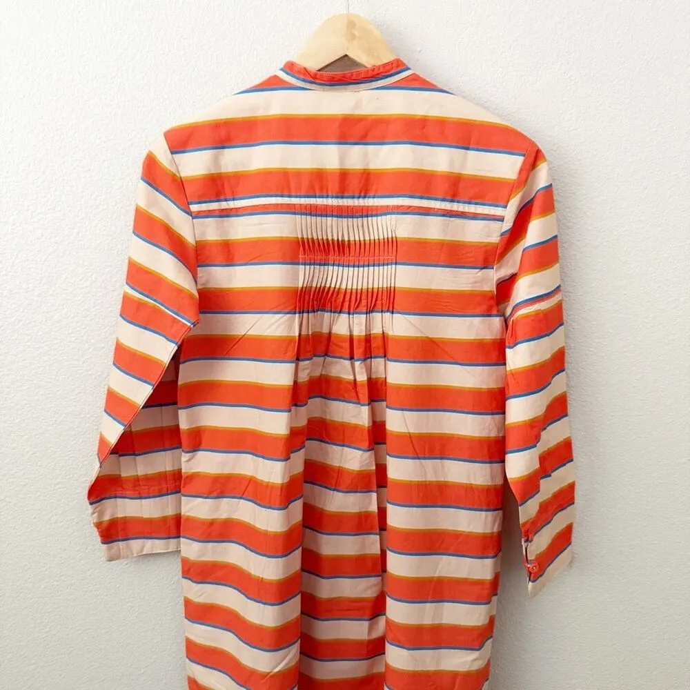 SUNSHINE TIENDA | Hidalgo Stripe Milly Dress Orange Blue Nude Gold | Small - Image 8