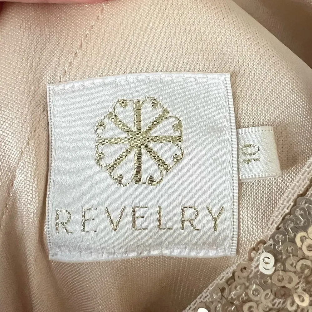 Revelry Gwen Sequin Dress Champagne Gold Size 10 - Image 8