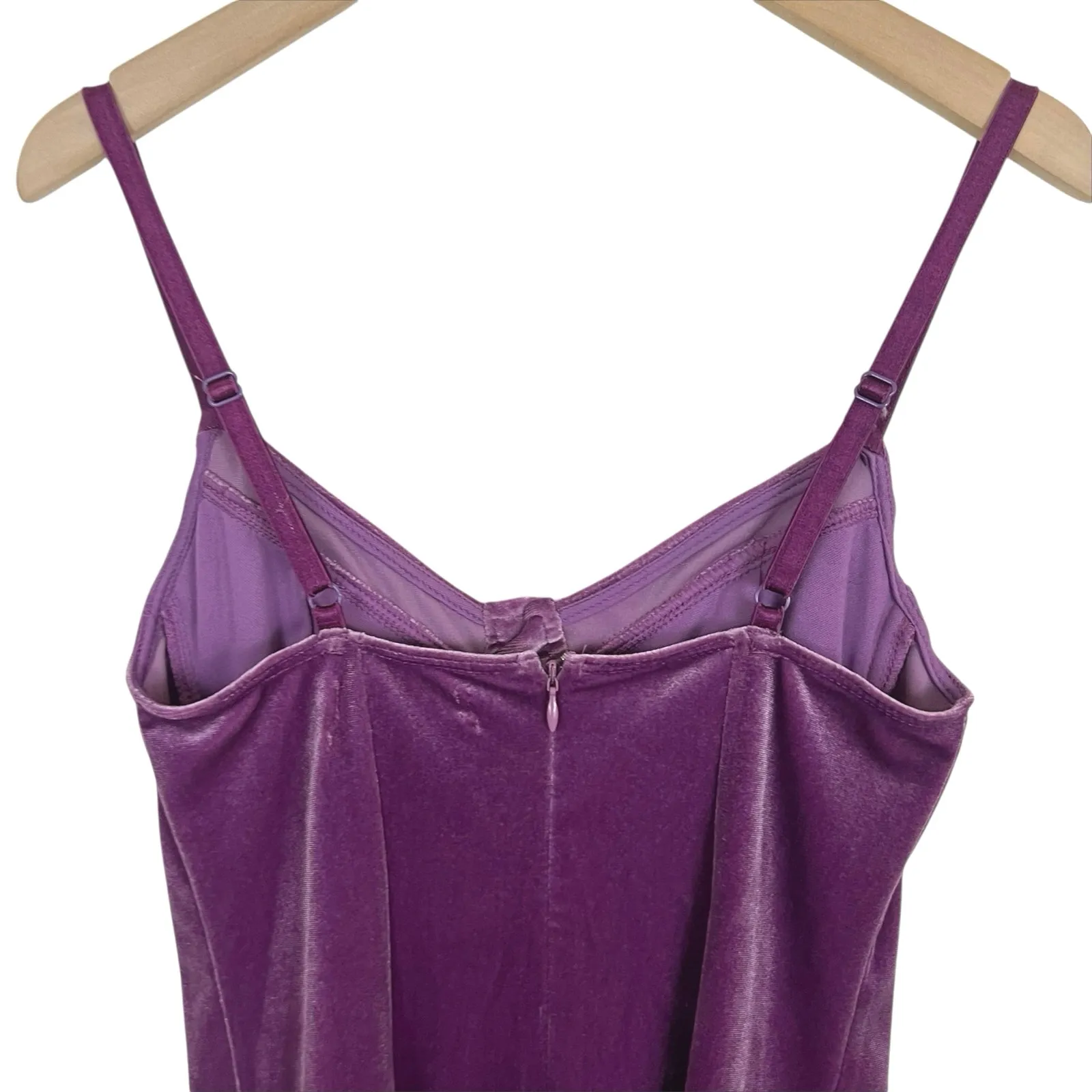 Urban Outfitters Dark Mauve Pink Velvet Sleeveless Mini Dress Size Small - Image 7