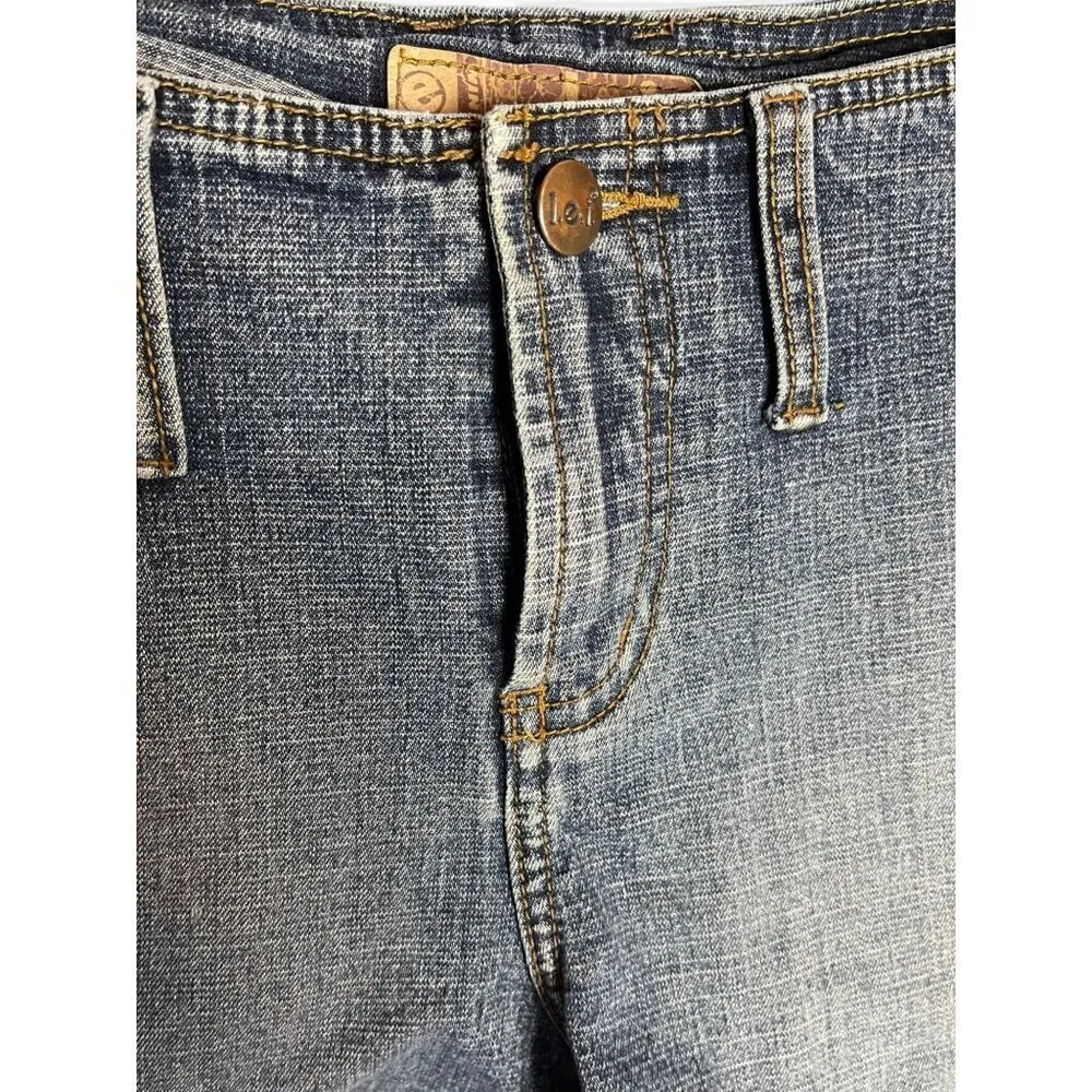 L.E.I Junior's Size 11 Y2K Cut Off Jean Shorts Distressed Denim‎ Pocketless Back - Image 4