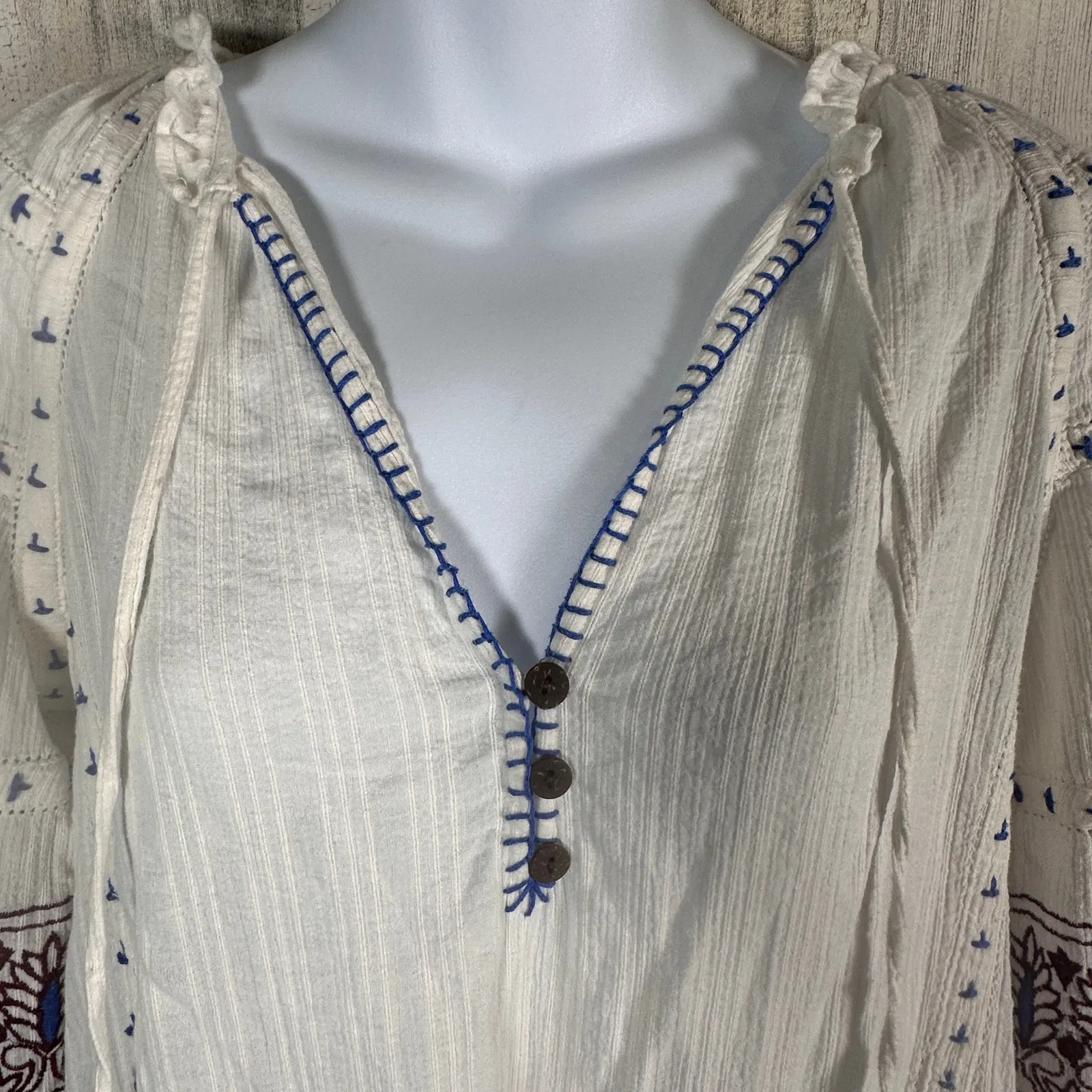 Veronica Beard Danica Embroidered Cotton Dress Sz S | Boho Style | MSRP $498 - Image 9