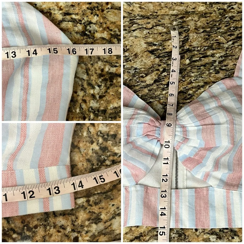 L’atiste Striped Bow Front Crop Top Women M Boho Beach Nautical Preppy Coastal - Image 6