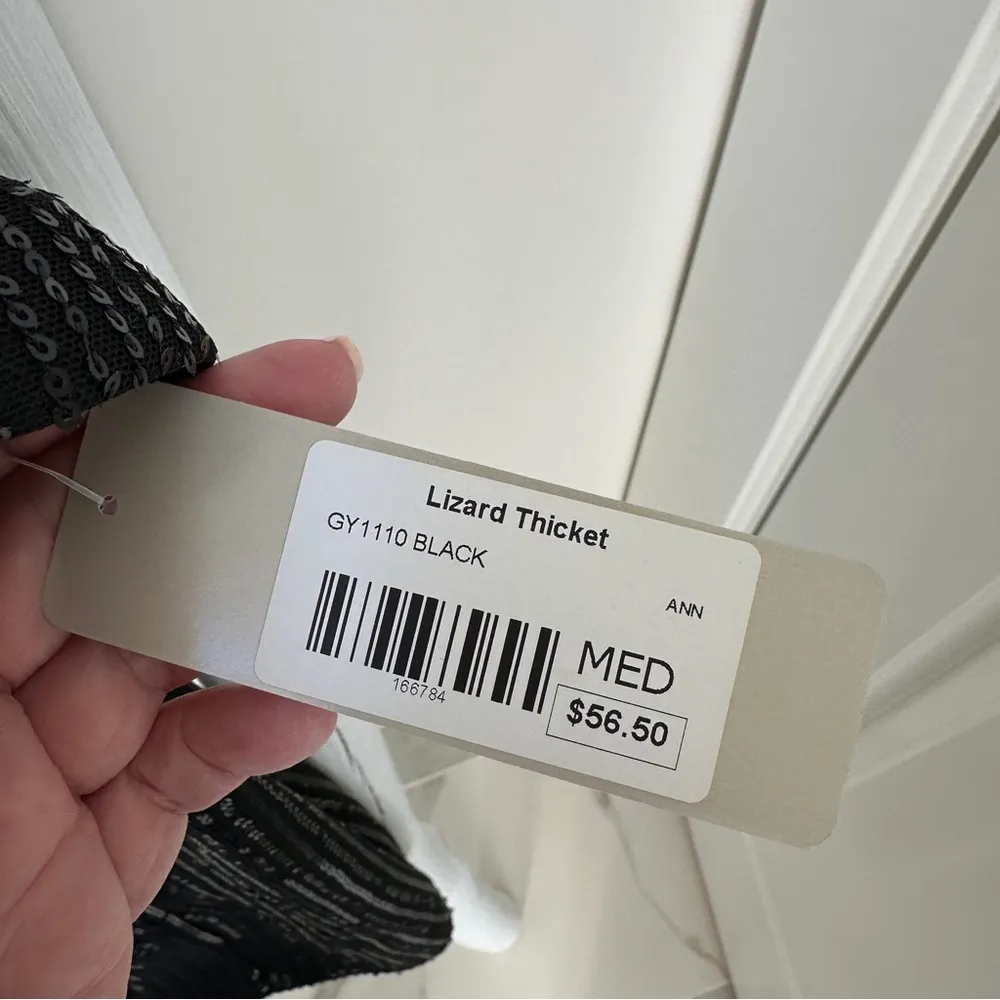 Anna Grace Lizard Thicket Black Sequin Ruffled Strapless Mini Dress Size Medium - Image 9